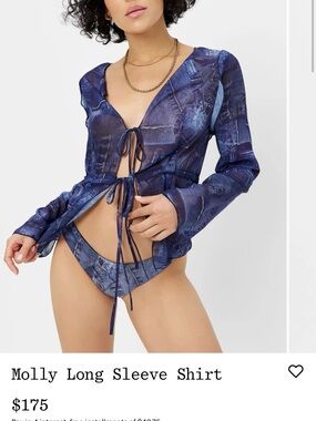 Frankie's Bikinis Navy Tie-Front Sheer Top
